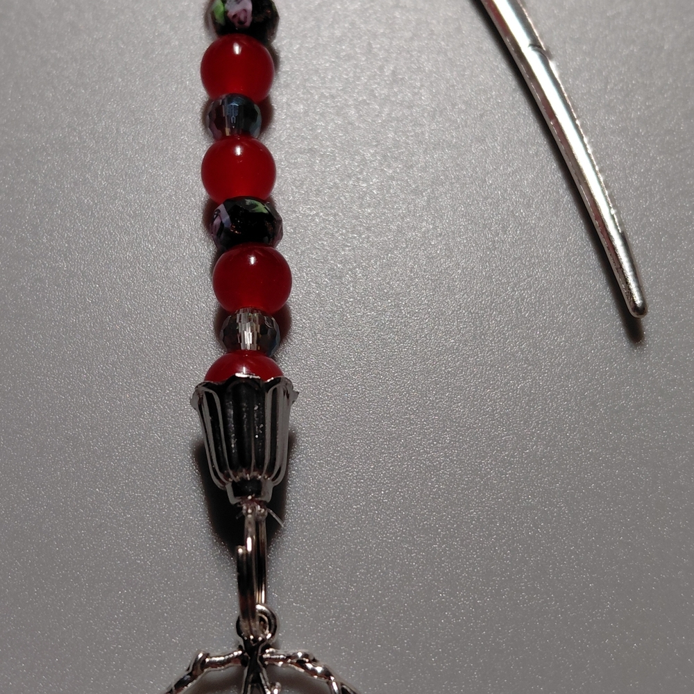 BOOK JEWELRY Beaded Book Mark With Pentagram Focal Glass Crystal Beads - Picture 7 of 7